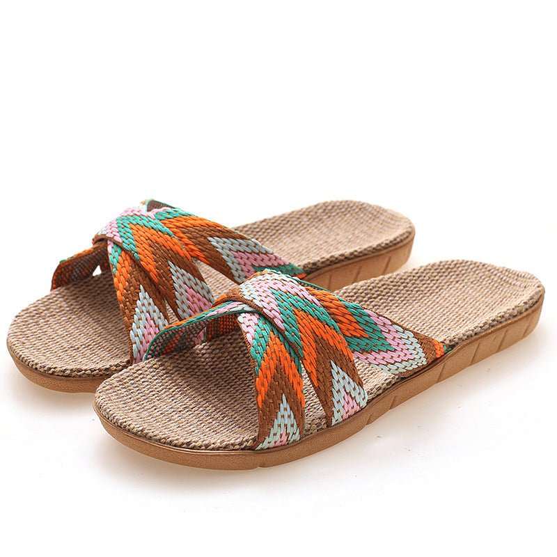 Women's Non - slip Thick - soled Linen Slippers - AMIR BAGS INDIA PRIVATE LIMITED