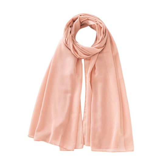 Women's Pure Color Pearl Chiffon Bubble Scarf Gauze Scarf - AMIR BAGS INDIA PRIVATE LIMITED