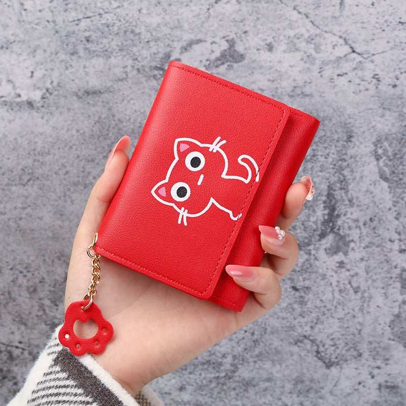 Women's Short Three - fold Cat Girls' Purse - AMIR BAGS INDIA PRIVATE LIMITED