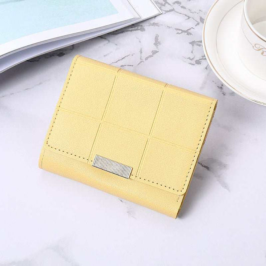 Women's Short Three Fold Multiple Card Slots Large Capacity Zipper Coin Purse - AMIR BAGS INDIA PRIVATE LIMITED