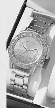 Women's Three - eye Quartz Diamond - embedded Watch - AMIR BAGS INDIA PRIVATE LIMITED