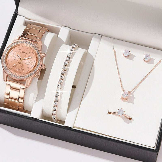Women's Three - eye Quartz Diamond - embedded Watch - AMIR BAGS INDIA PRIVATE LIMITED