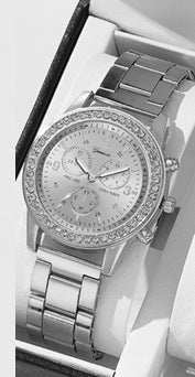 Women's Three - eye Quartz Diamond - embedded Watch - AMIR BAGS INDIA PRIVATE LIMITED