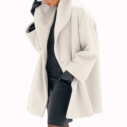 Women's Trendy Clothes Multi - color Round Neck Loose Sweater Woolen Coat Solid Casual Coat For Autumn And Winter - AMIR BAGS INDIA PRIVATE LIMITED