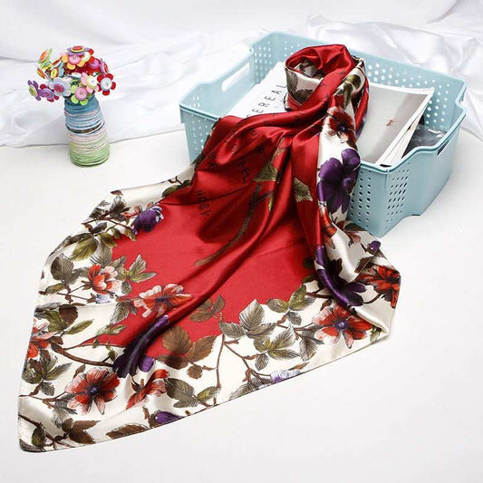 Women's Vintage Printed Silk Scarf - AMIR BAGS INDIA PRIVATE LIMITED
