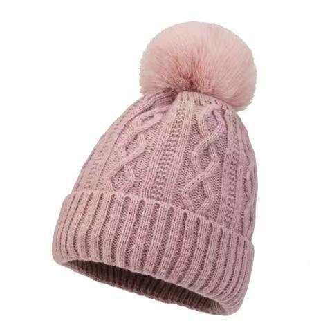 Woolen Cap Women's Autumn Winter Ear Protection Fur Ball Pullover - AMIR BAGS INDIA PRIVATE LIMITED