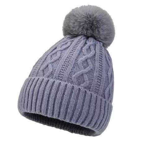 Woolen Cap Women's Autumn Winter Ear Protection Fur Ball Pullover - AMIR BAGS INDIA PRIVATE LIMITED