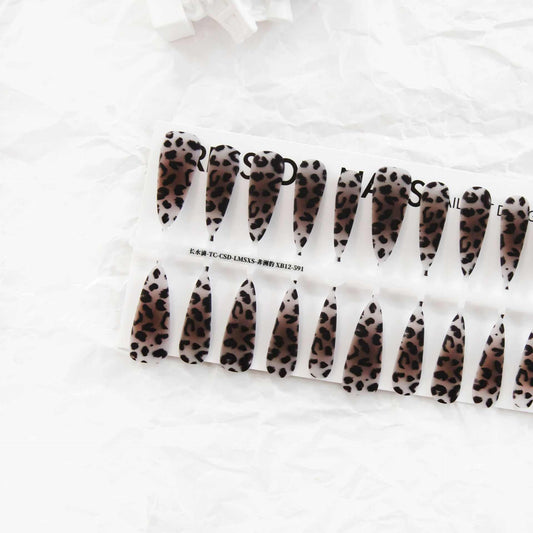 Y2g Leopard Print Stud Spot Long Tip Manicure - AMIR BAGS INDIA PRIVATE LIMITED
