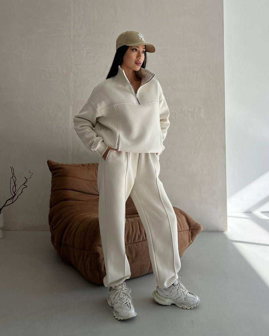 Y2K Winter Jogging Women Two Piece Set Female Zipper Coat Casual Pants Tracksuit Autumn Jacket Fashion Contrast Sport Wear Set - AMIR BAGS INDIA PRIVATE LIMITED
