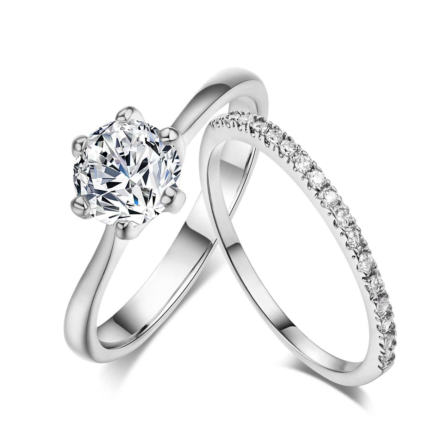 Zircon Micro Set Gold Plated Six Claw Ring - AMIR BAGS INDIA PRIVATE LIMITED