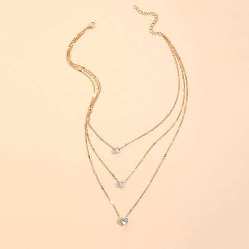 Zircon Necklace Multi - layer Five - pointed Star Love Water Drop Pendant - AMIR BAGS INDIA PRIVATE LIMITED