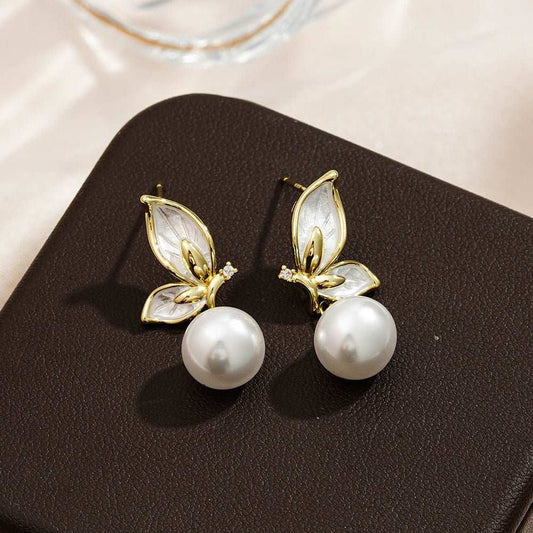 Zircon Painting Oil Butterfly Earrings For Women - AMIR BAGS INDIA PRIVATE LIMITED