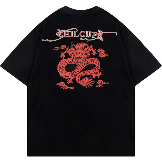 Zodiac Dragon Printed Short Sleeve Men Clothing - AMIR BAGS INDIA PRIVATE LIMITED